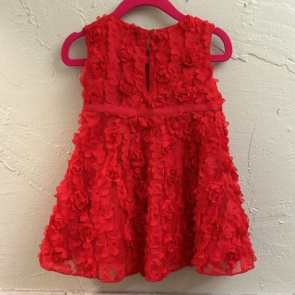 Baby GAP red formal embroidered floral dress 18-24 months - Picture 2 of 6